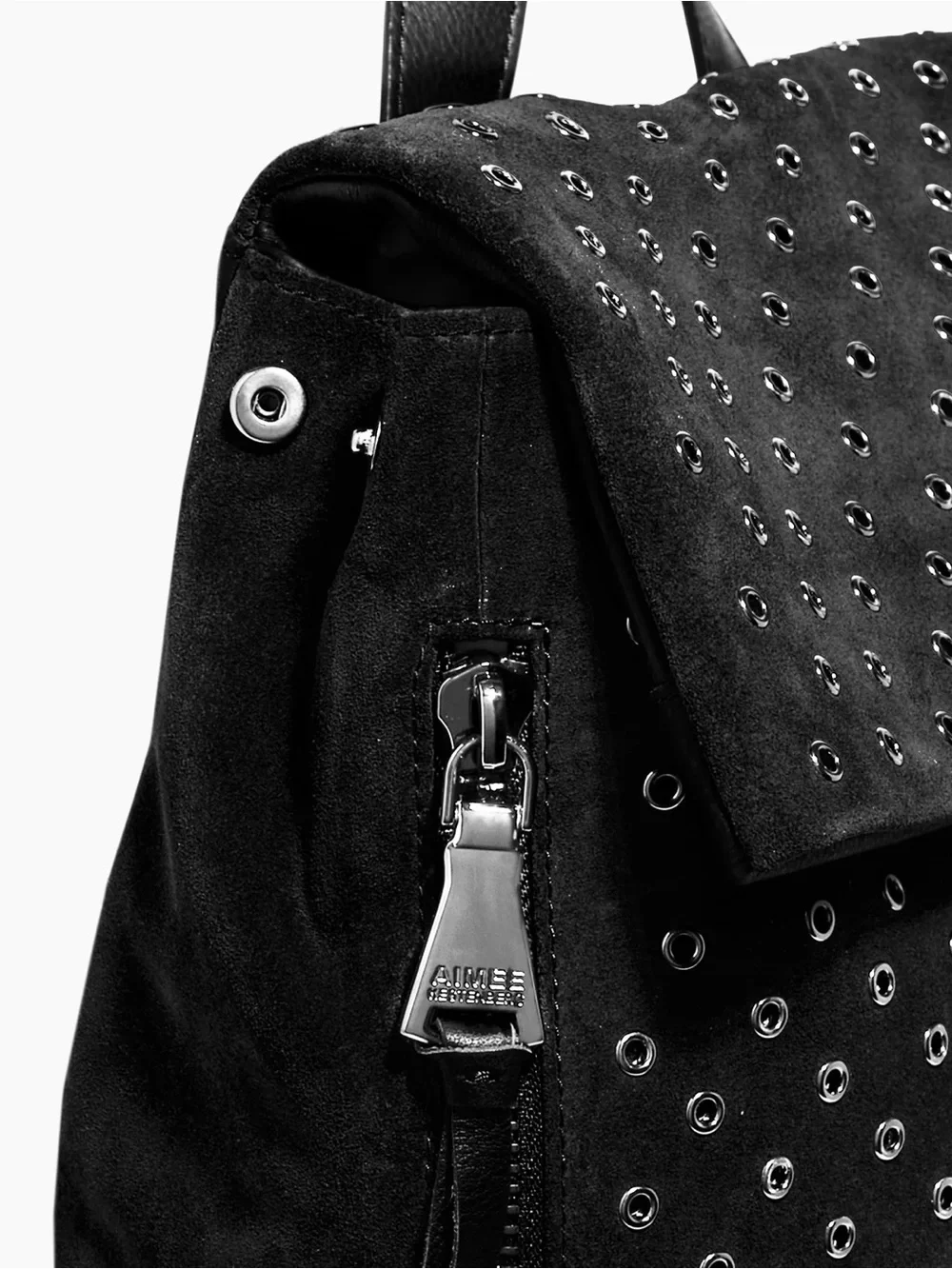 NEW Aimee Kestenberg Bali Novelty Backpack w/ Eyelets Black Suede Leather NWT